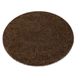 SOFFI Shaggy Round Rug 5cm brown - 2ND GRADE