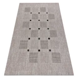 FLOORLUX cord rug in silver and black squares, 2nd choice, ideal for living rooms