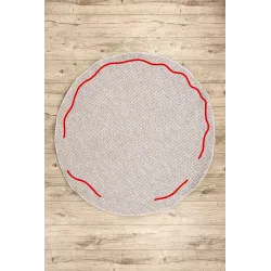 Round CASABLANCA LOOP rug, great for kids' garden area
