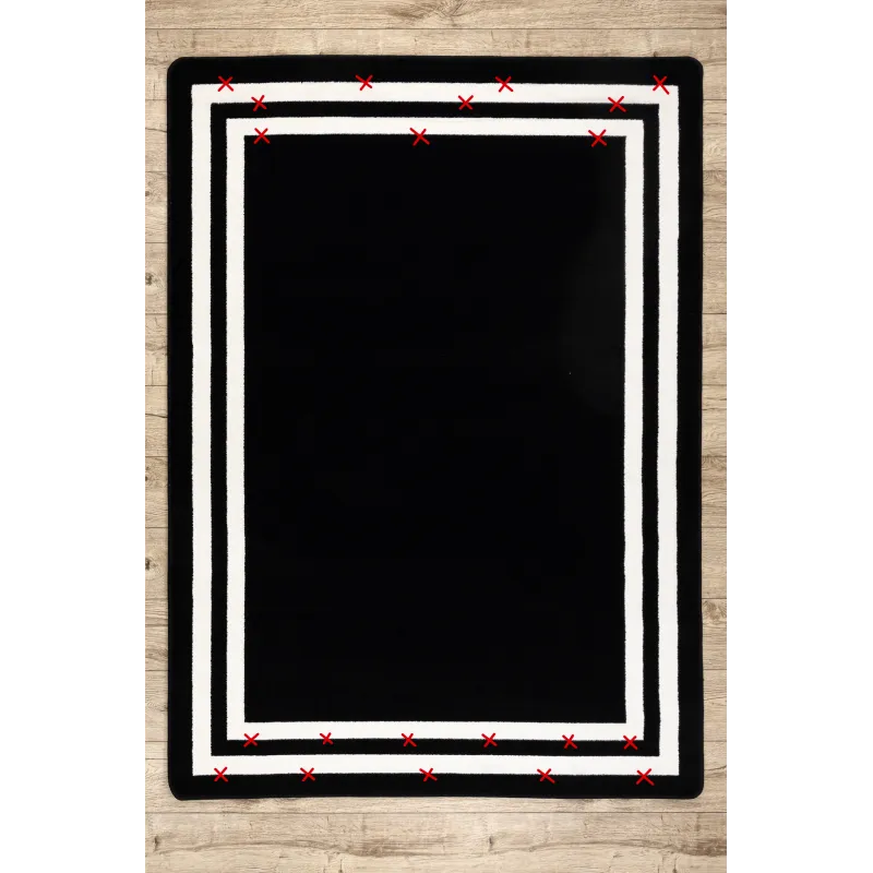 Hampton Border Black Rug - excellent choice for gardens or patios