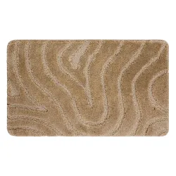 SUPREME WAVES bathroom rug waves, non-slip, soft - beige