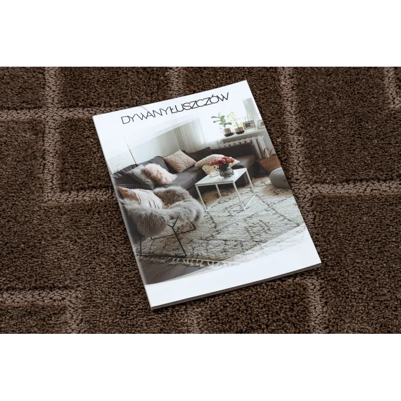 SUPREME LINES Geometric Bathroom Rug Brown