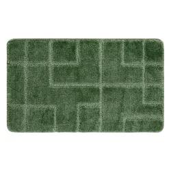 SUPREME LINES Geometric Bathroom Rug Green