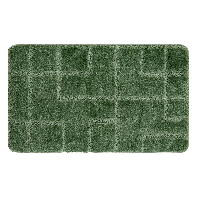 SUPREME LINES Geometric Bathroom Rug Green