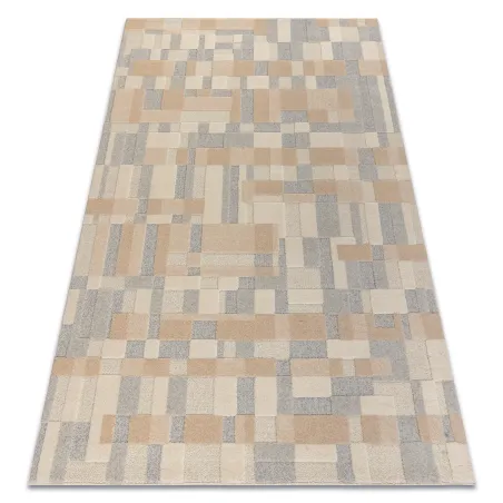 FLUX Wool Rug 461.117.SA130 in beige and grey geometric design