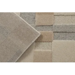FLUX wool rug with a structural design, great for living rooms or bedrooms