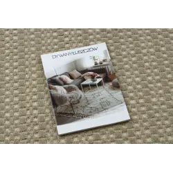 Stylish geometric green and beige wool carpet FLUX, suitable for contemporary interiors