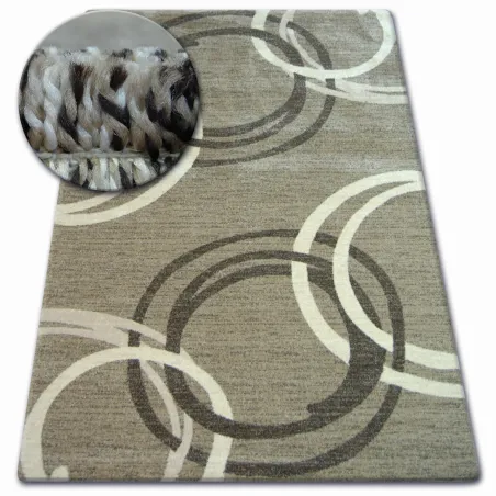 SHADOW 8645 dark beige and brown rug, modern carpet for stylish interiors