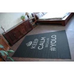 Chic sisal rug FLOORLUX 20276 YOLO in black and silver tones