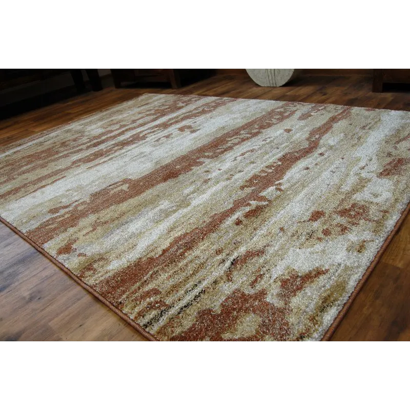 Soft SHADOW 9368 Gold Rust Rug, comfortable addition to any modern space