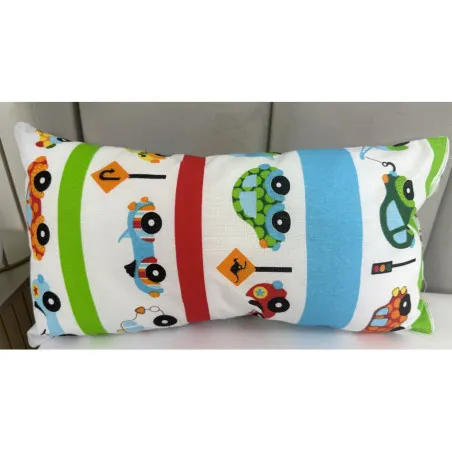 Decorative pillow 40x23 cm with car design, perfect for a child's room