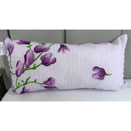 Decorative pillow 40x23 cm with purple flowers, a stylish home accent