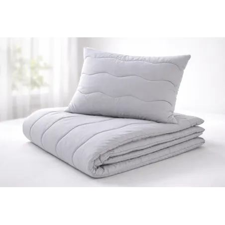 Duvet and pillow set in medical grey, year-round bedding