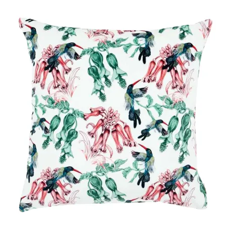 Hummingbird decorative pillow 45x45 cm with colorful patterns, perfect for home decor