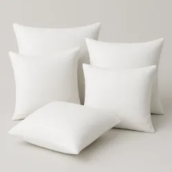Set of 5 White Microfibre Pillows 40x40 cm
