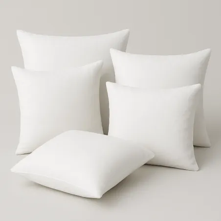 Set of 5 white microfibre pillows 40x40 cm, soft classic cushions for comfort