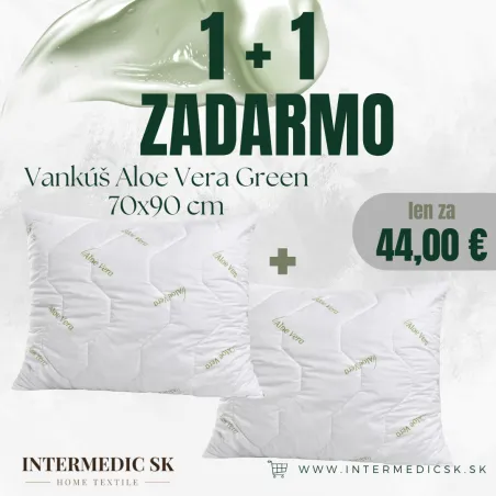 Aloe Vera Green Pillow 70x90 cm – hypoallergenic, set of 2 pieces