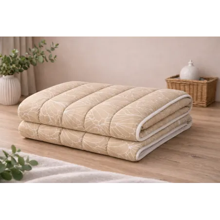 Beige all-season microfiber duvet 140x200 cm, stylish and cozy