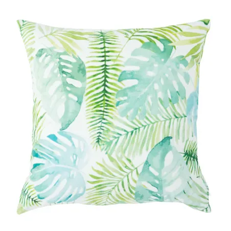 Decorative pillow with painted leaves 60x60 cm, stylish home accessory