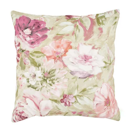 Decorative pillow with pastel flowers 60x60 cm, perfect for living room decor
