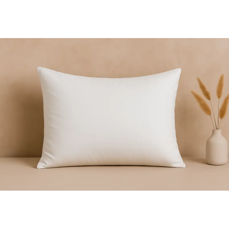 Non-quilted pillow, hypoallergenic, polyester fill, microfibre cover