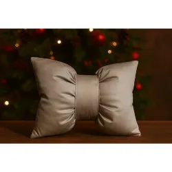 Grey Bow Decorative Pillow 40x60 cm