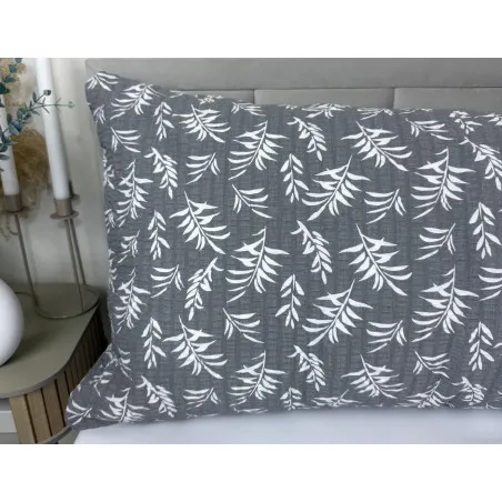 Cover for relaxation pillow in grey leaves design 50x150 cm, stylish and comfortable