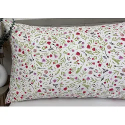 Cotton Pillow Case Purple Flowers 50x150 cm