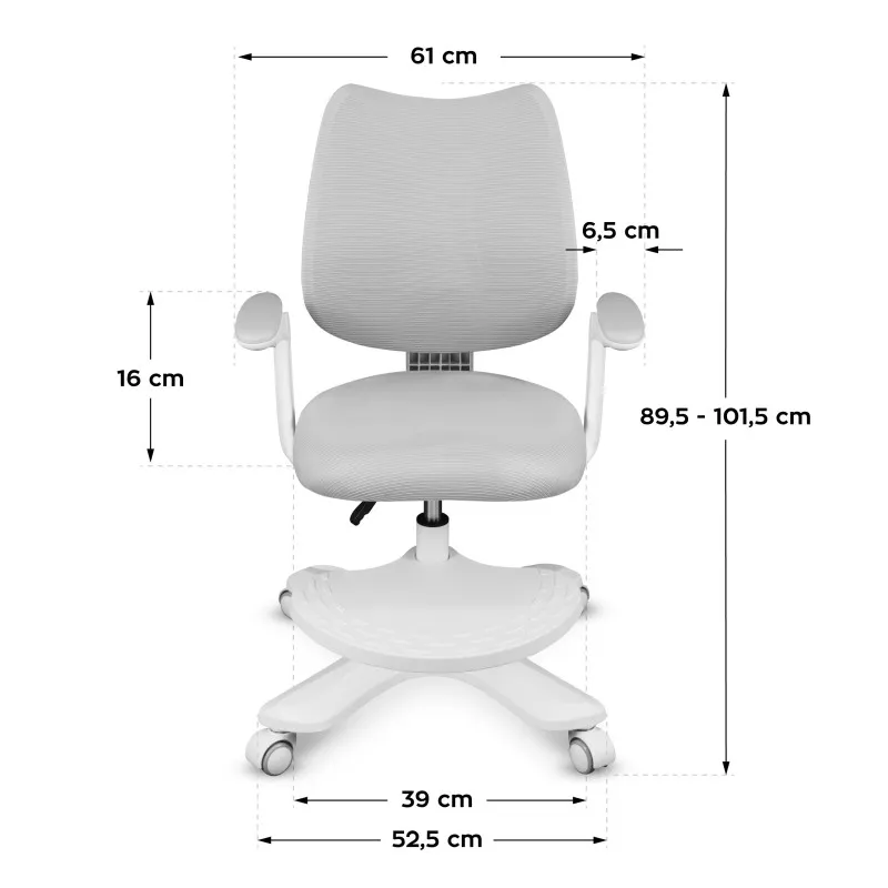 Junior 4.6 Grey Children's Ergonomic Office Chair – view 8