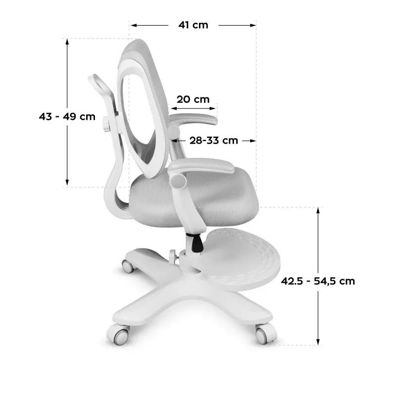 Junior 4.6 Grey Children's Ergonomic Office Chair – view 9