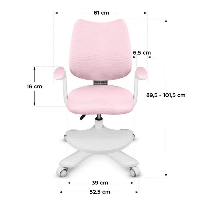 Junior 4.6 Pink Children's Ergonomic Office Chair – view 8