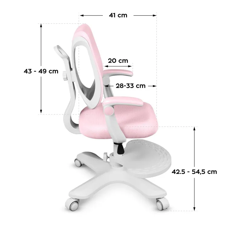 Junior 4.6 Pink Children's Ergonomic Office Chair – view 9