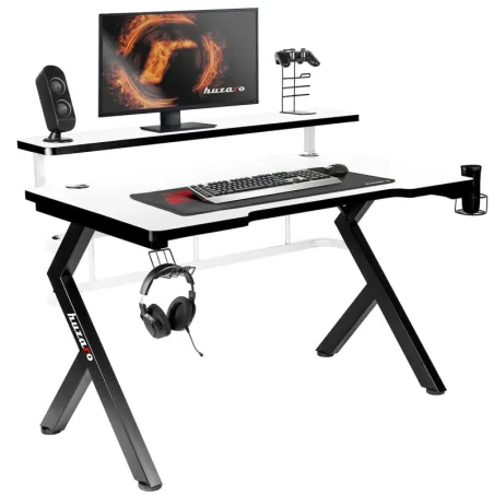 Hero 5.0 gaming desk in white, 120 cm, perfect for gaming setups