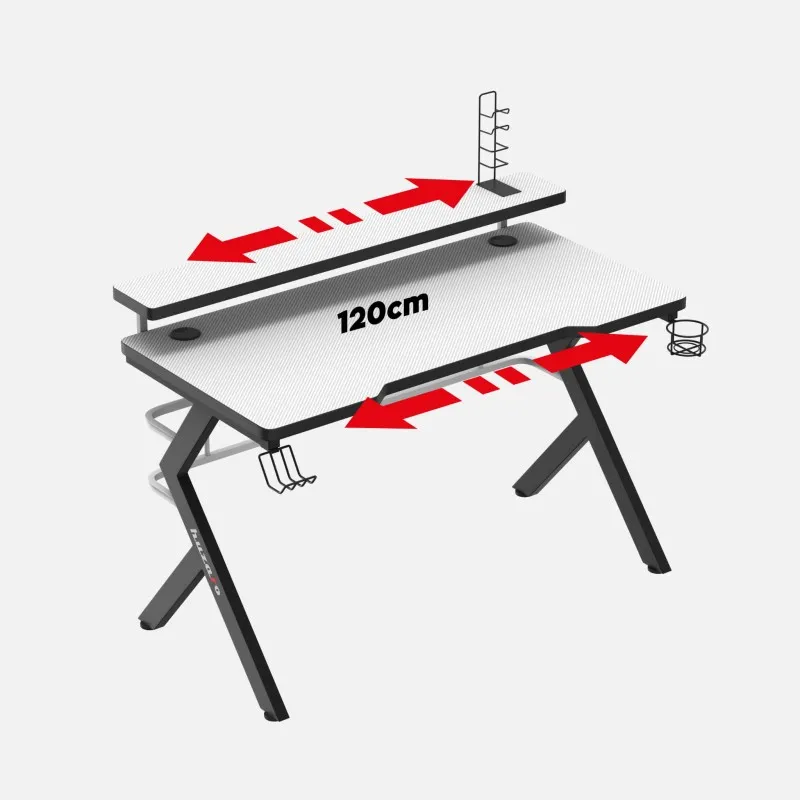 Hero 5.0 Gaming Desk White 120 cm – view 3