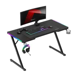 Hero 2.5 RGB Gaming Desk Black 120 cm