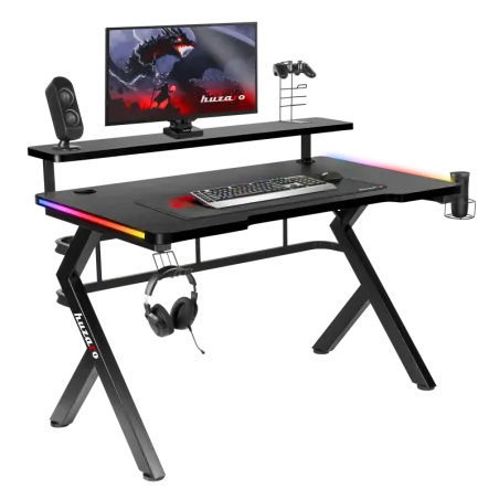 Hero 5.0 RGB Gaming Desk Black 120 cm with LED lighting feature