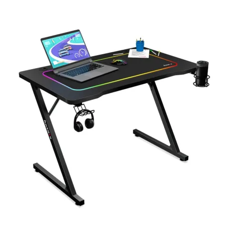 Hero 1.8 Gaming Desk Black 100 cm with a sleek design and spacious work area for gamers
