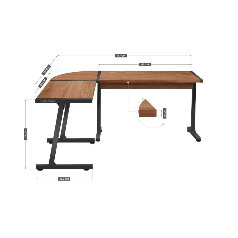 Mark Adler Leader 5.5 WN Corner Office Desk – view 8