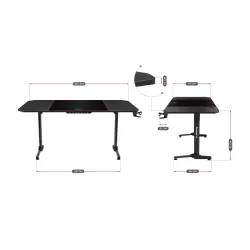 Hero 4.7 Gaming Desk Black 160 cm – view 8