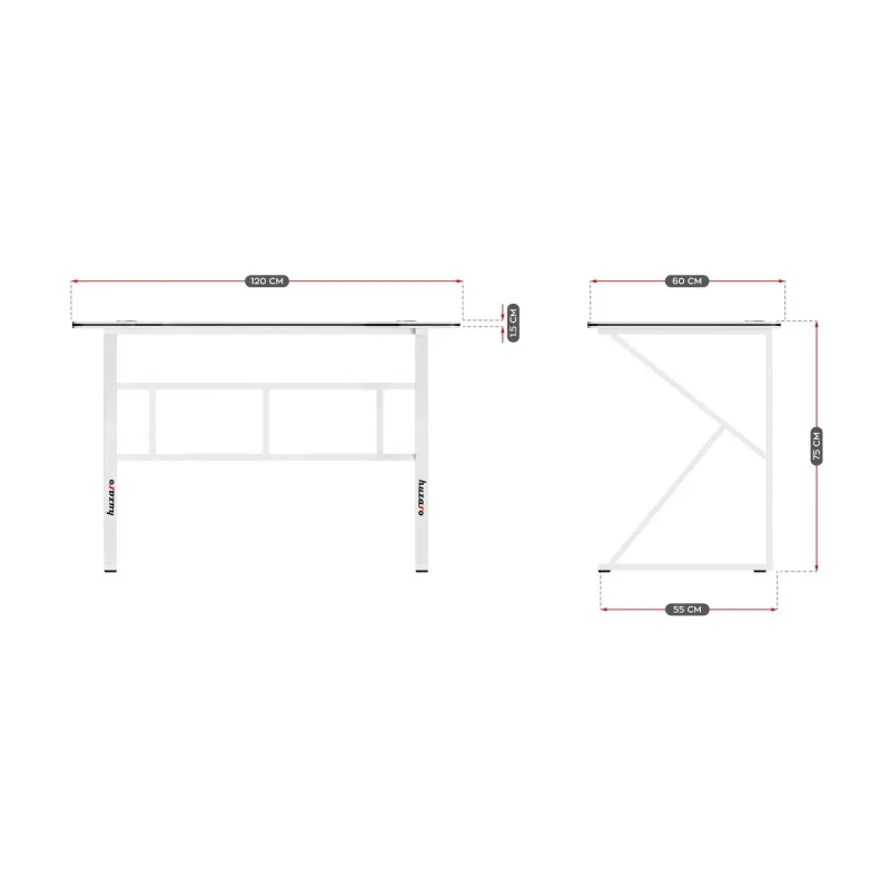 Huzaro Hero 1.6 White Gaming Desk 120 cm – view 14