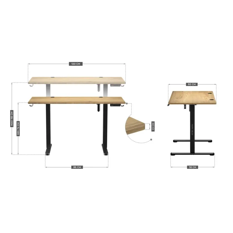 Leader 7.0 Electric Office Desk 120 cm – view 17