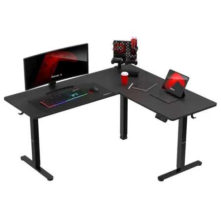 Hero 9.5 Black electric corner gaming desk 160 cm with height adjustment