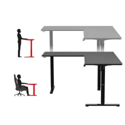Hero 9.5 Black Electric Corner Gaming Desk 160 cm – view 4