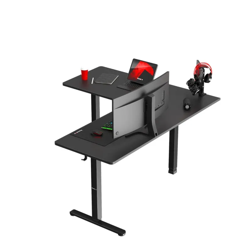 Hero 9.5 Black Electric Corner Gaming Desk 160 cm – view 5