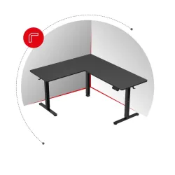 Hero 9.5 Black Electric Corner Gaming Desk 160 cm – view 19