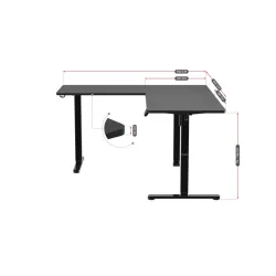 Hero 9.5 Black Electric Corner Gaming Desk 160 cm – view 20