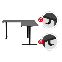 Hero 9.5 Black Electric Corner Gaming Desk 160 cm – view 23