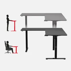 Hero 9.5 Black Electric Corner Gaming Desk 160 cm – view 31