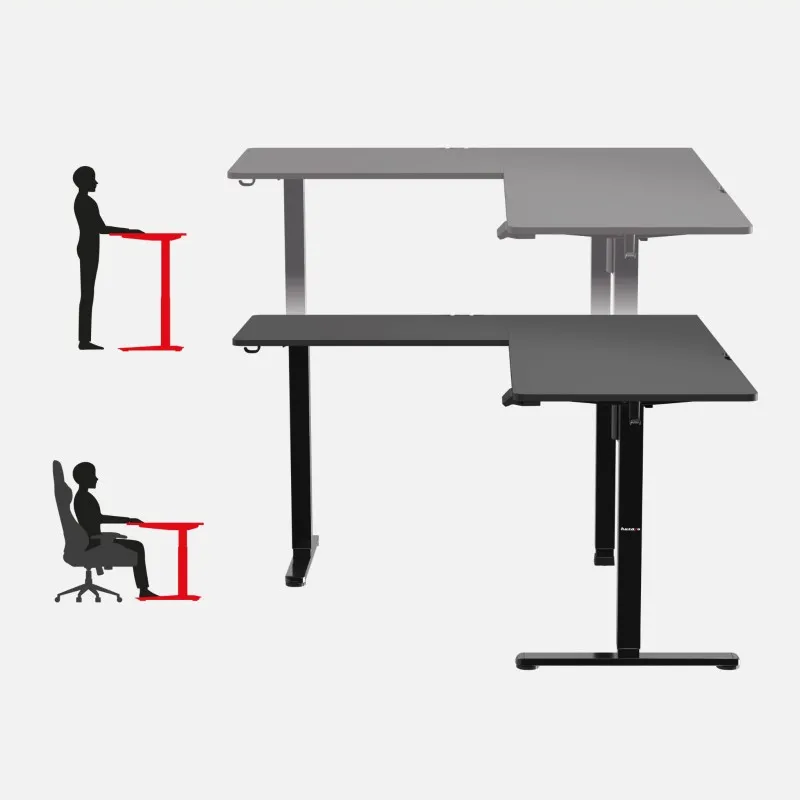 Hero 9.5 Black Electric Corner Gaming Desk 160 cm – view 31