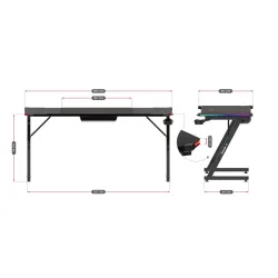 Hero 4.8 RGB Gaming Desk 160 cm with LED Lighting – view 19